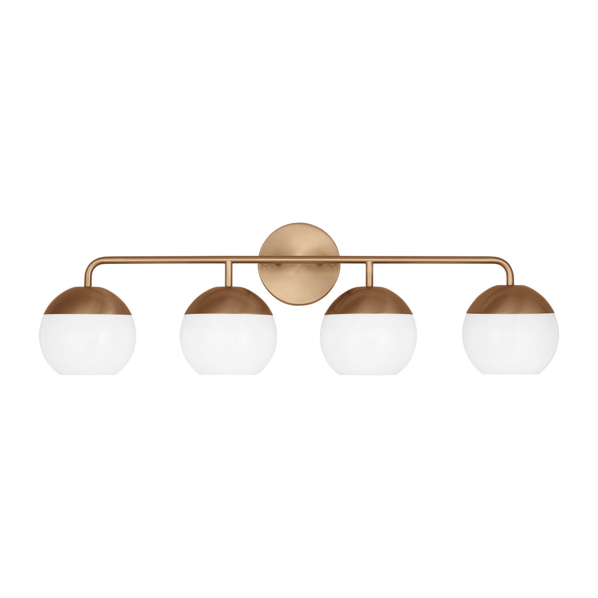 Alvin 33" 4-Light LED Bathroom Vanity, Satin Brass Finish - Bees Lighting