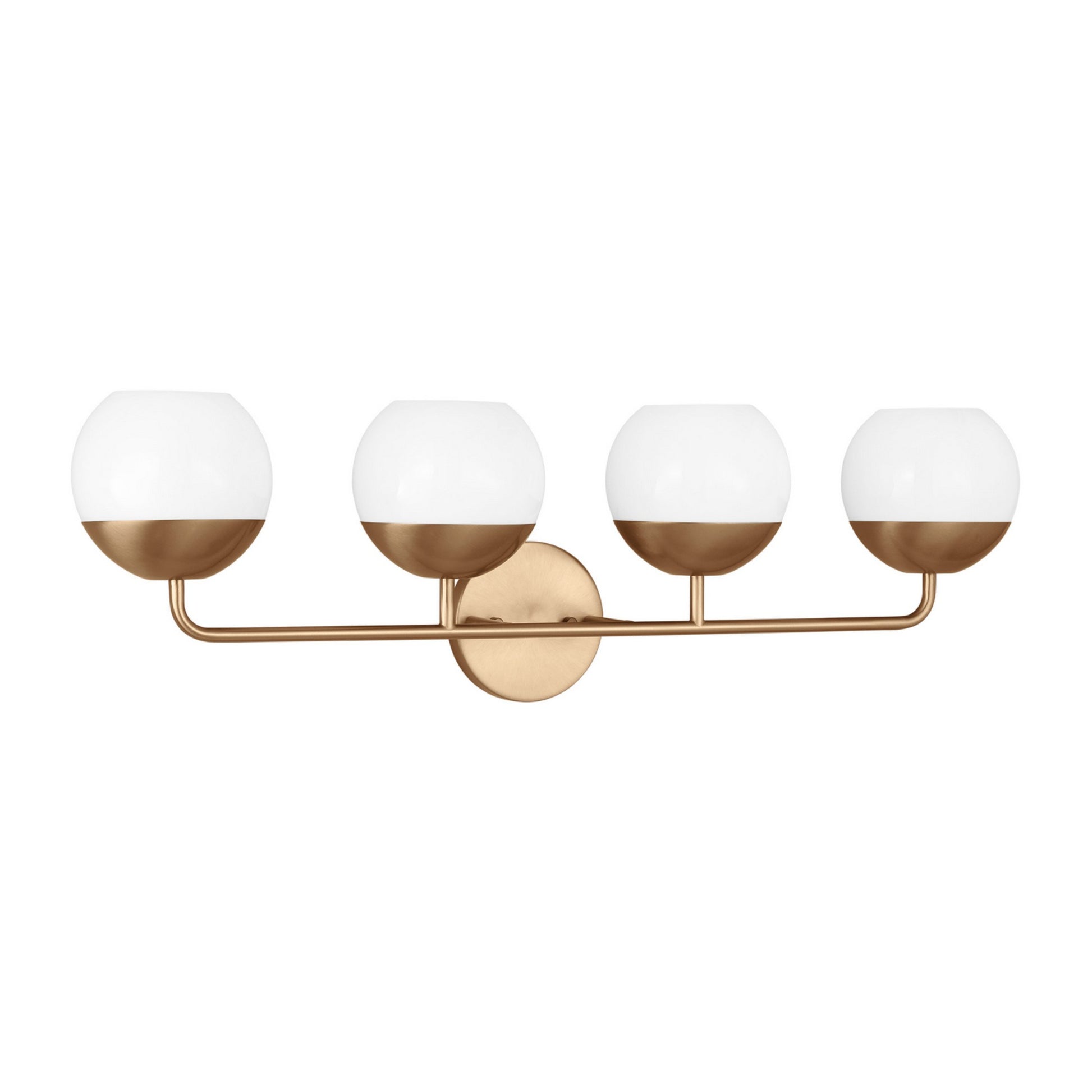 Alvin 33" 4-Light LED Bathroom Vanity, Satin Brass Finish - Bees Lighting