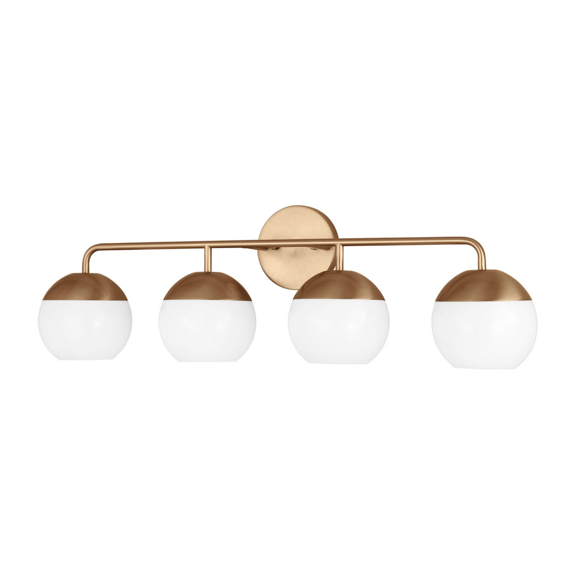 Alvin 33" 4-Light LED Bathroom Vanity, Satin Brass Finish - Bees Lighting