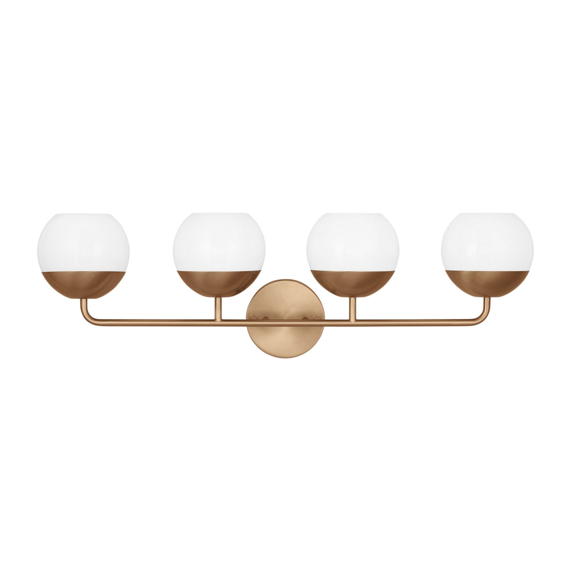 Alvin 33" 4-Light LED Bathroom Vanity, Satin Brass Finish - Bees Lighting