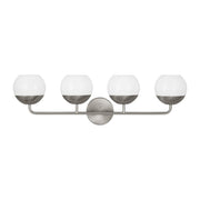 Alvin 33" 4-Light LED Bathroom Vanity, Brushed Nickel Finish - Bees Lighting