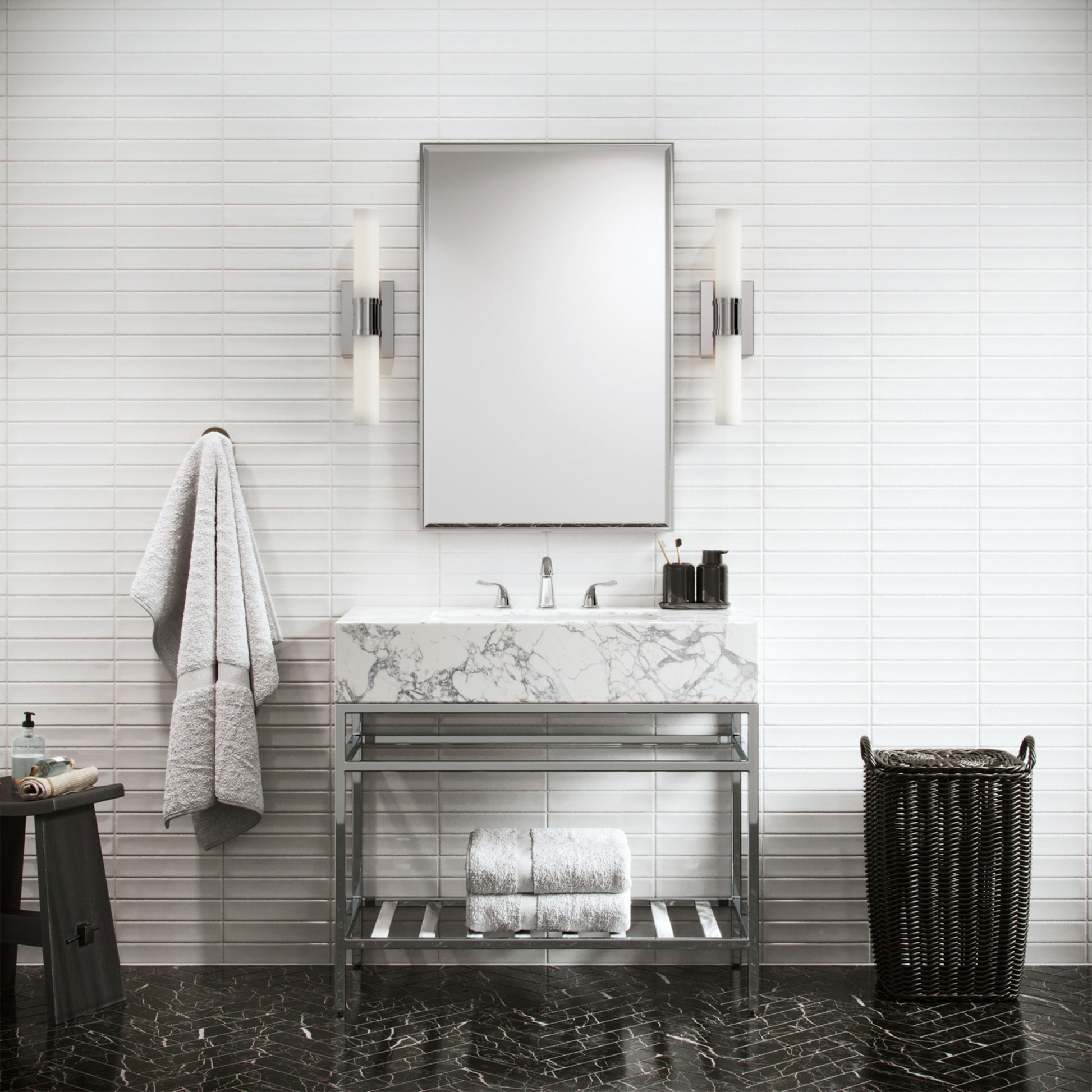 Keaton 20" Medium 2-Light Bathroom Vanity, Chrome Finish - Bees Lighting