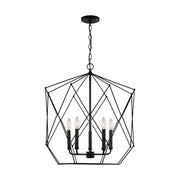 Zarra 23" Large 5-Light Lantern, Midnight Black Finish - Bees Lighting