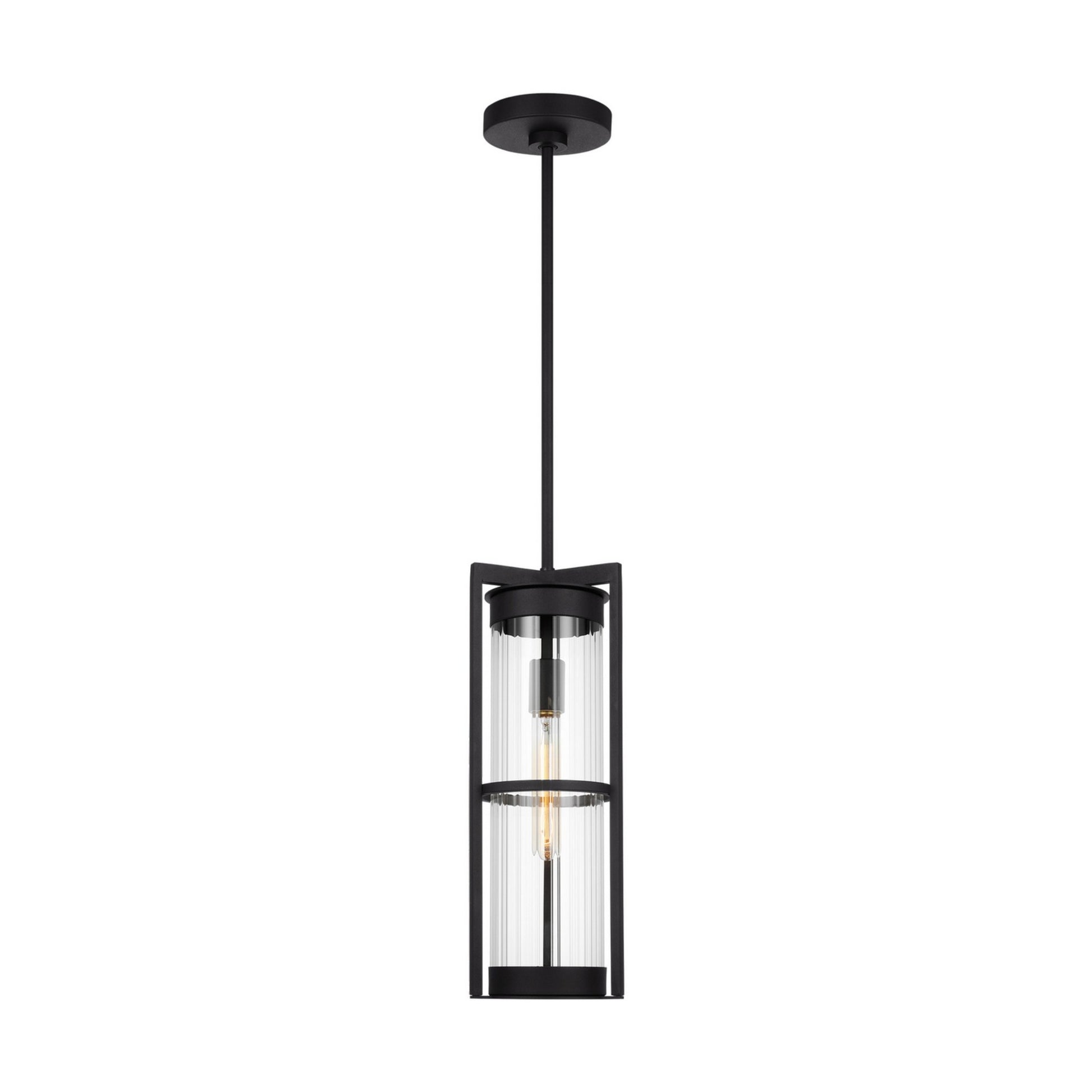Alcona 18" Outdoor Pendant Lantern, Black Finish - Bees Lighting