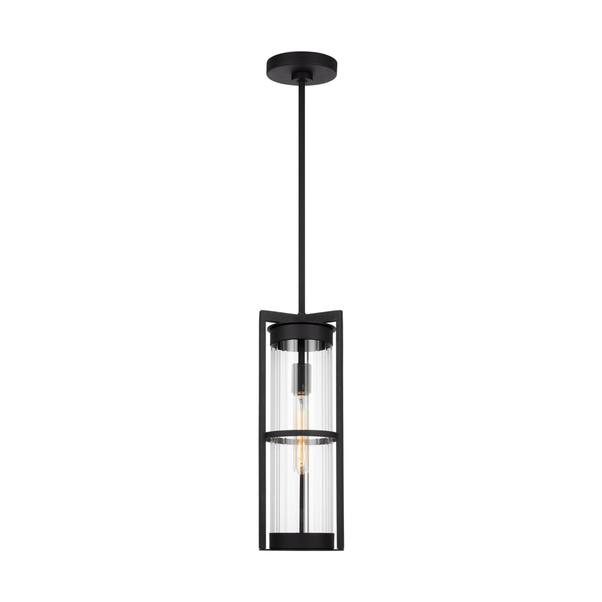 Alcona 18" Outdoor Pendant Lantern, Black Finish - Bees Lighting