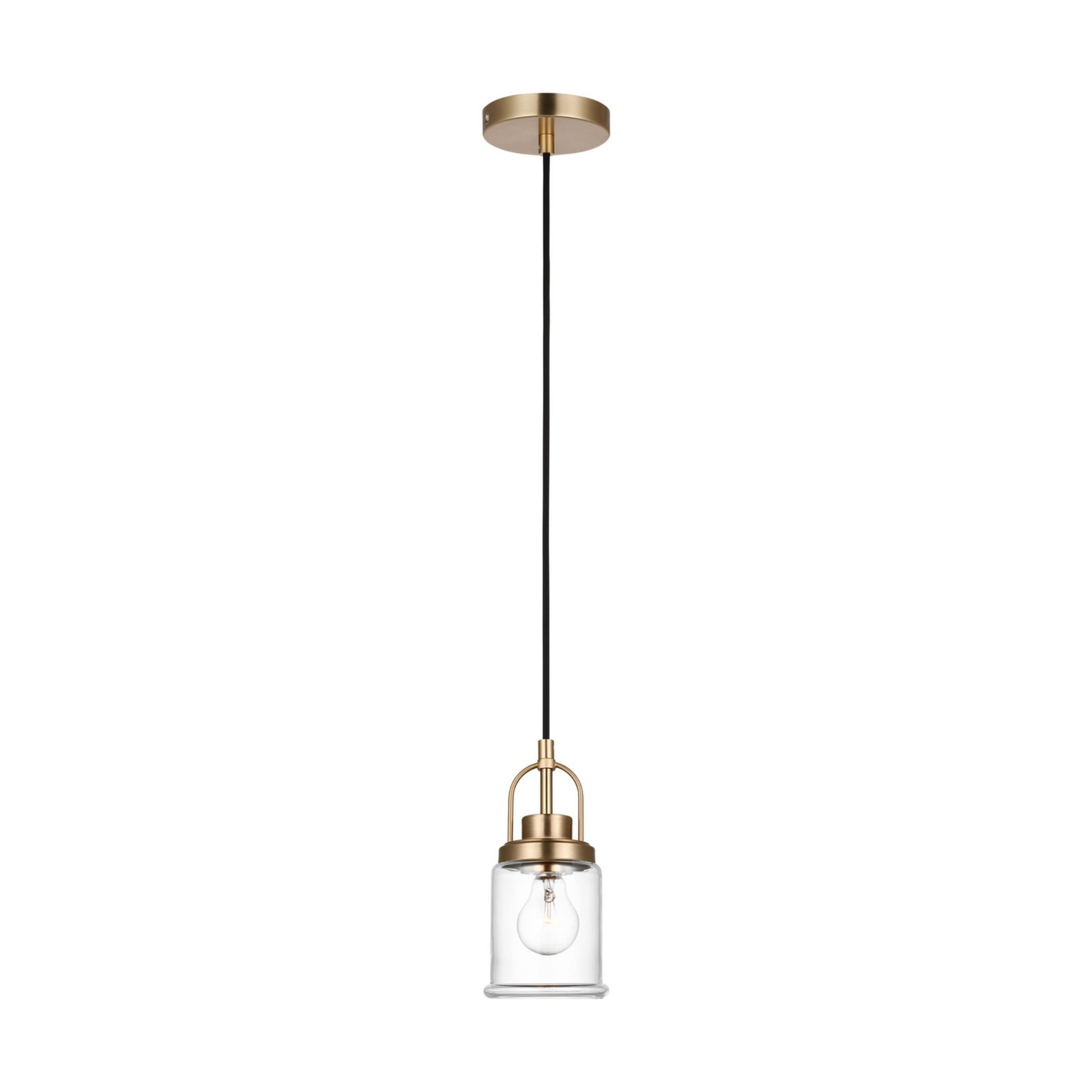 Anders 5" Mini Pendant, Satin Brass Finish - Bees Lighting