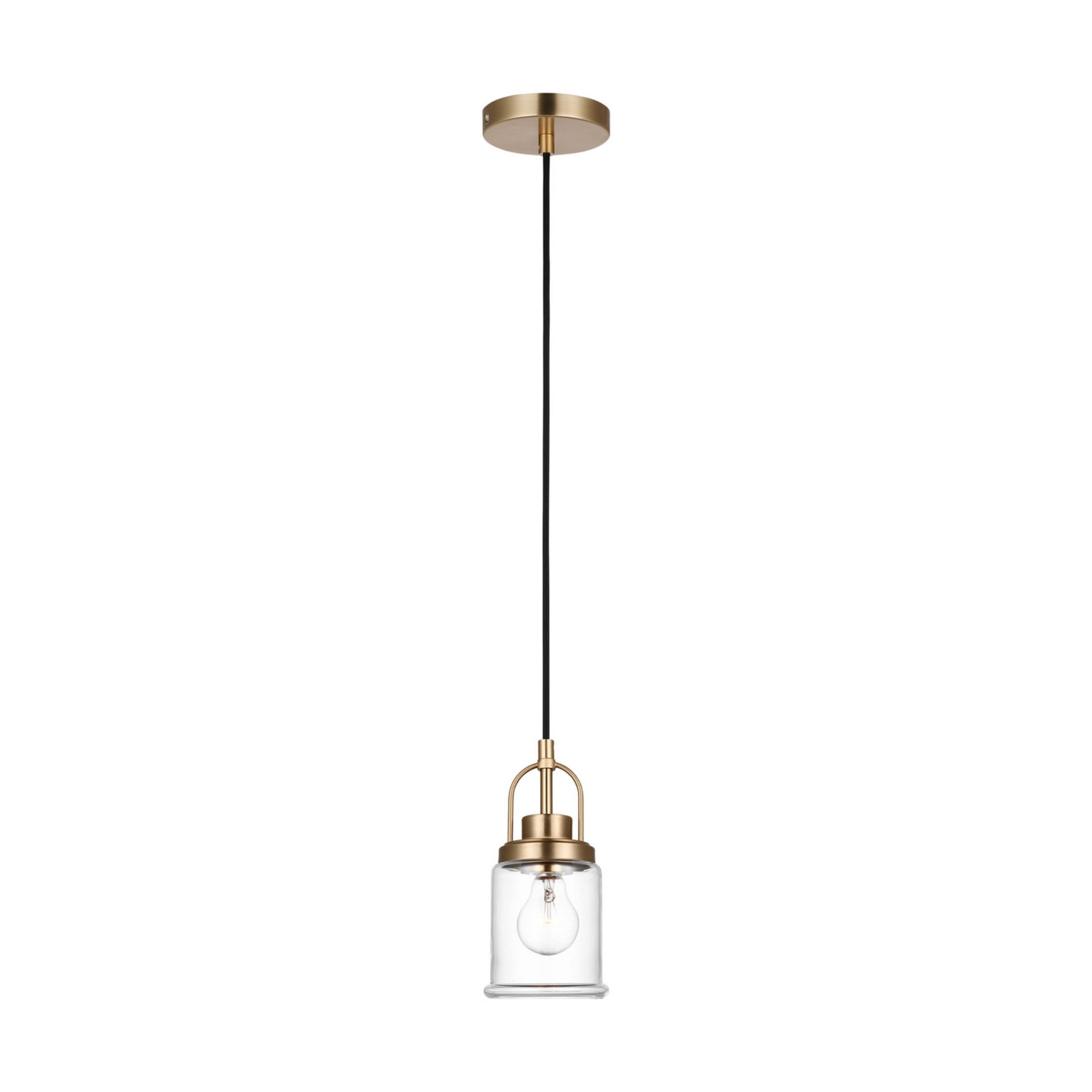 Anders 5" Mini Pendant, Satin Brass Finish - Bees Lighting