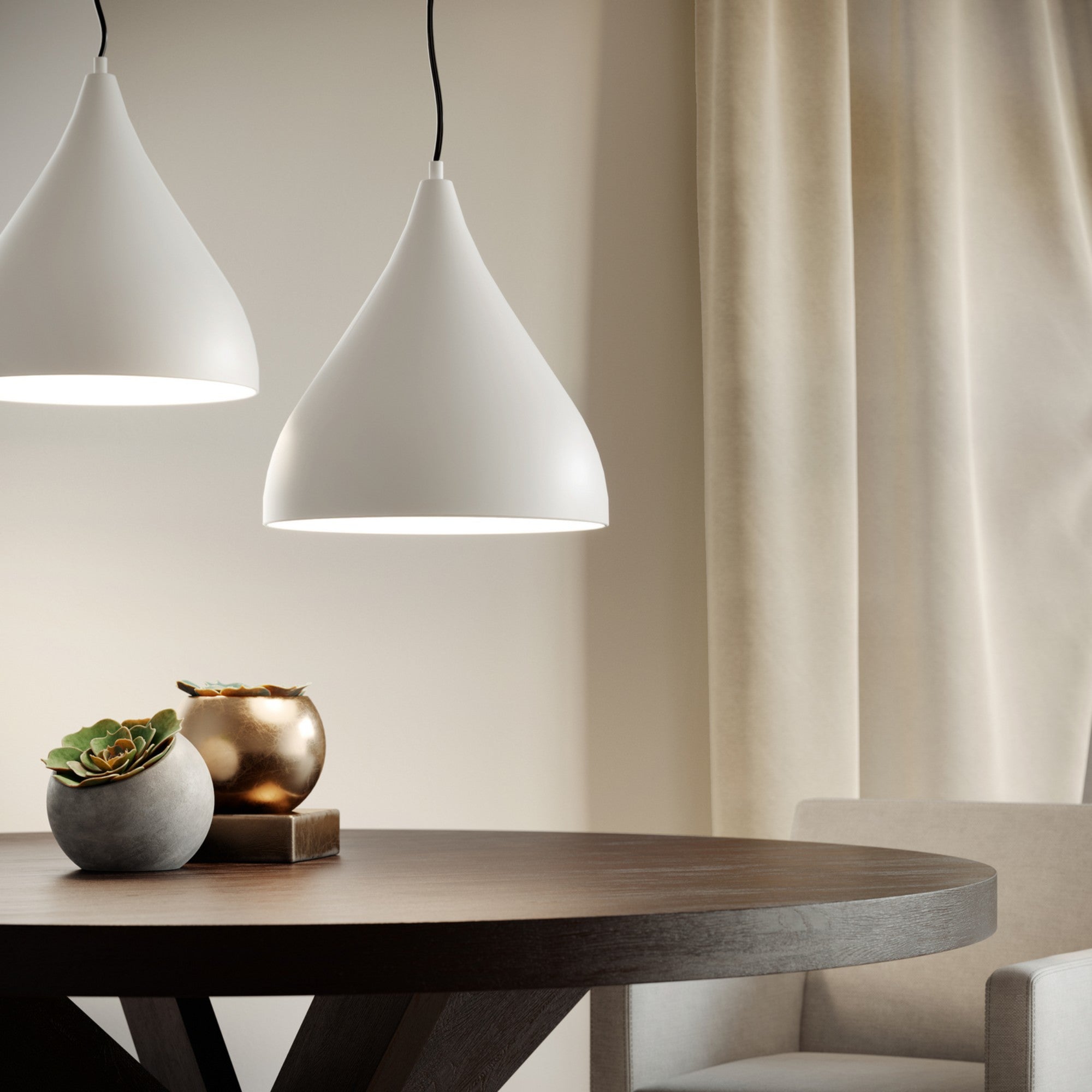 Oden 14" Medium Pendant, Matte White Finish - Bees Lighting