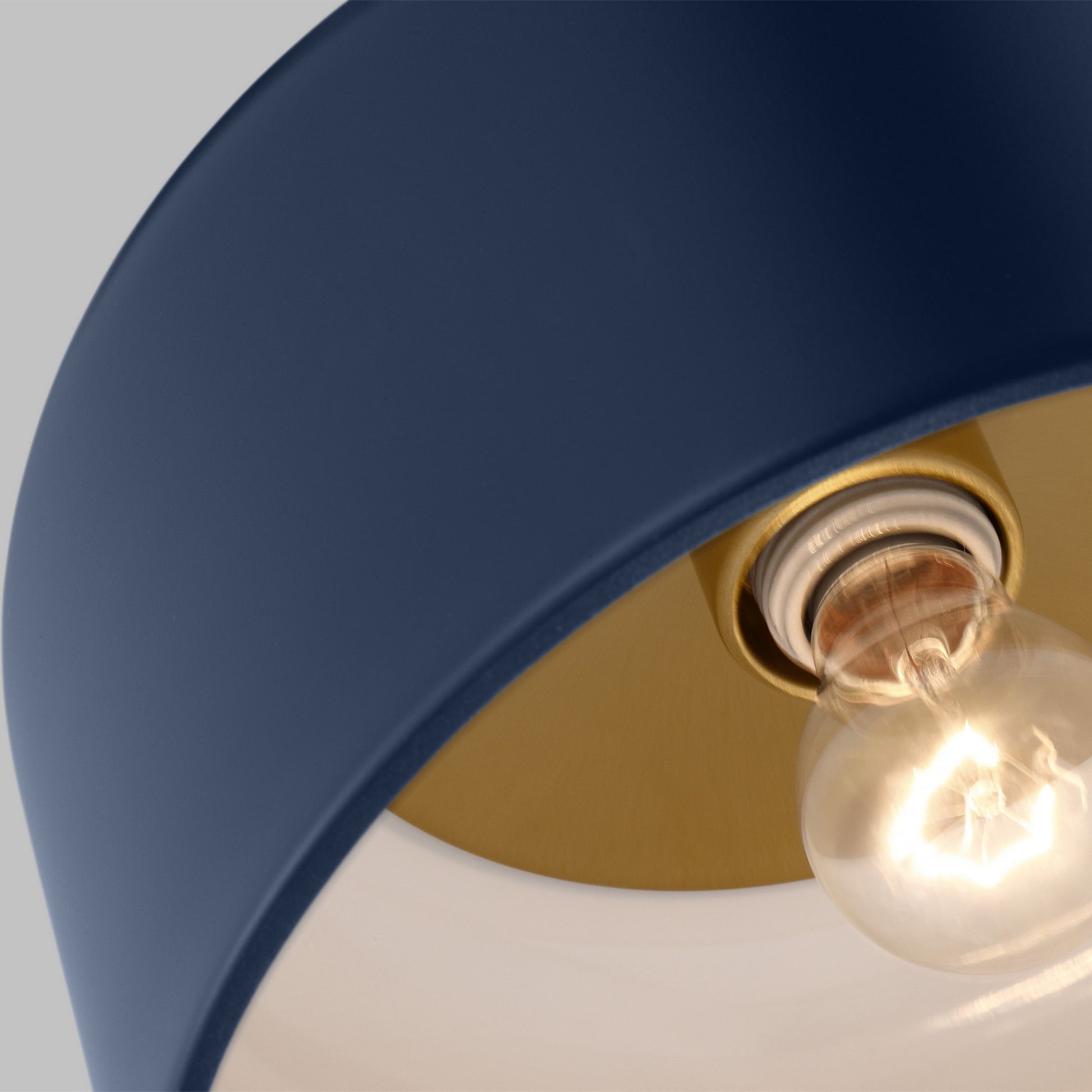 Malone 11" LED Small Flush Mount, Navy Finish - Bees Lighting