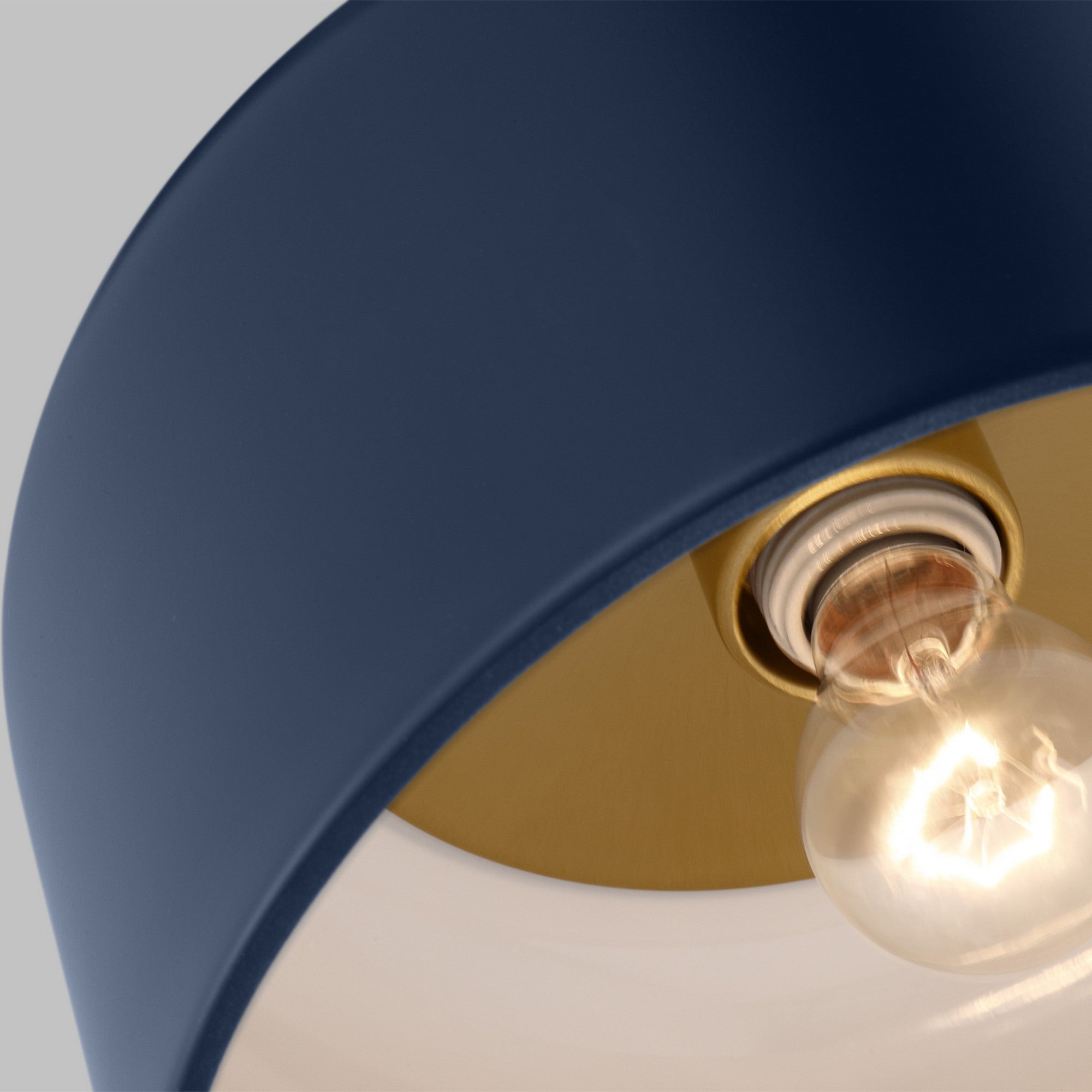 Malone 11" LED Small Flush Mount, Navy Finish - Bees Lighting
