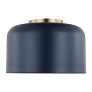 Malone 11" LED Small Flush Mount, Navy Finish - Bees Lighting