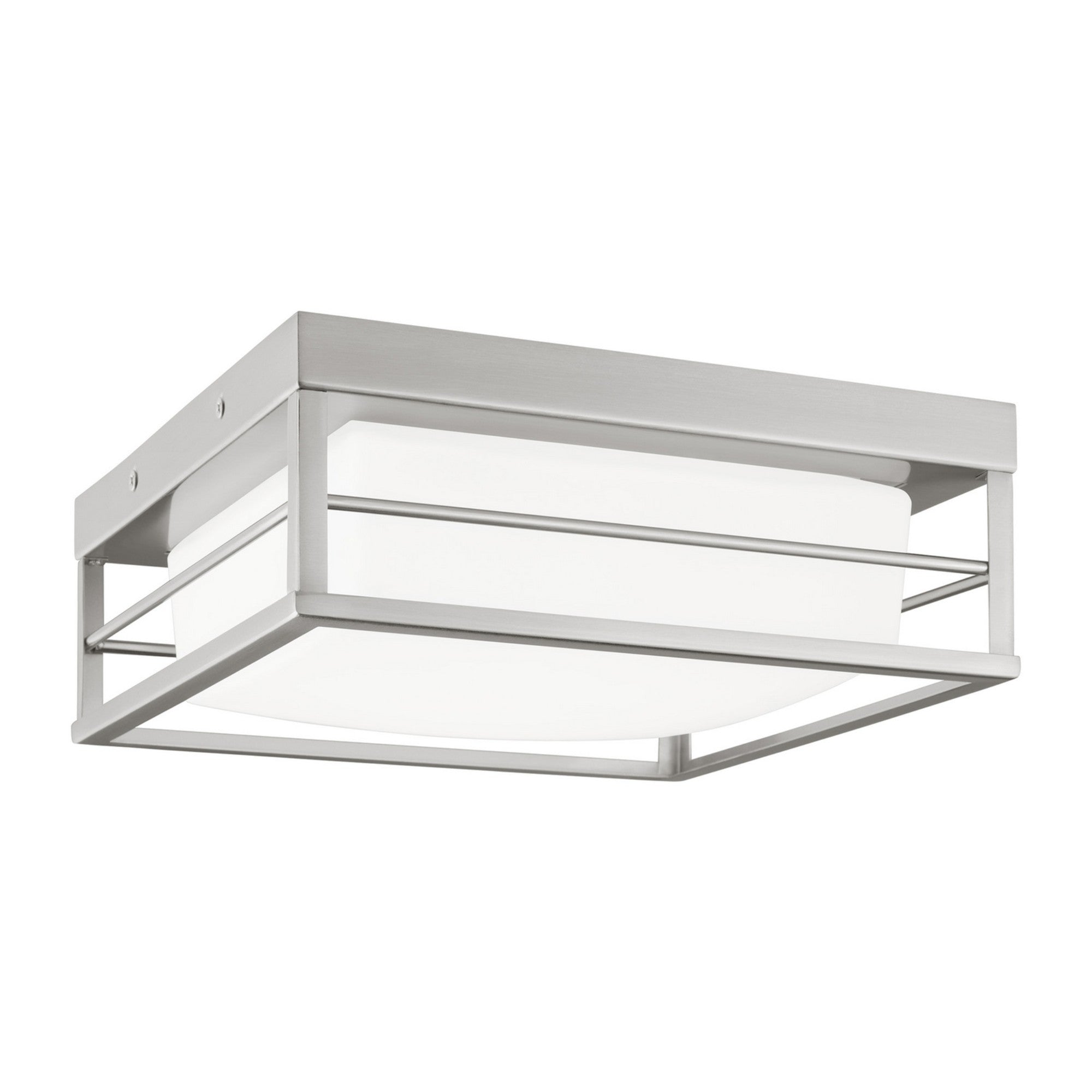 Dearborn 10" Small LED Flush Mount, Brushed Nickel Finish - Bees Lighting
