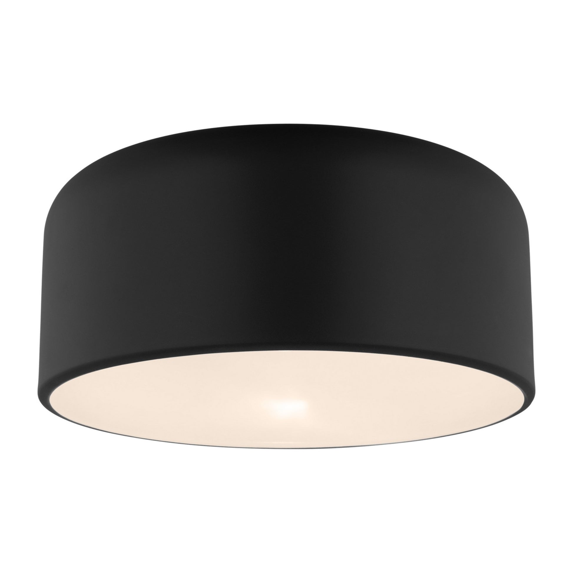Malone 14" LED Medium Flush Mount, Midnight Black Finish - Bees Lighting