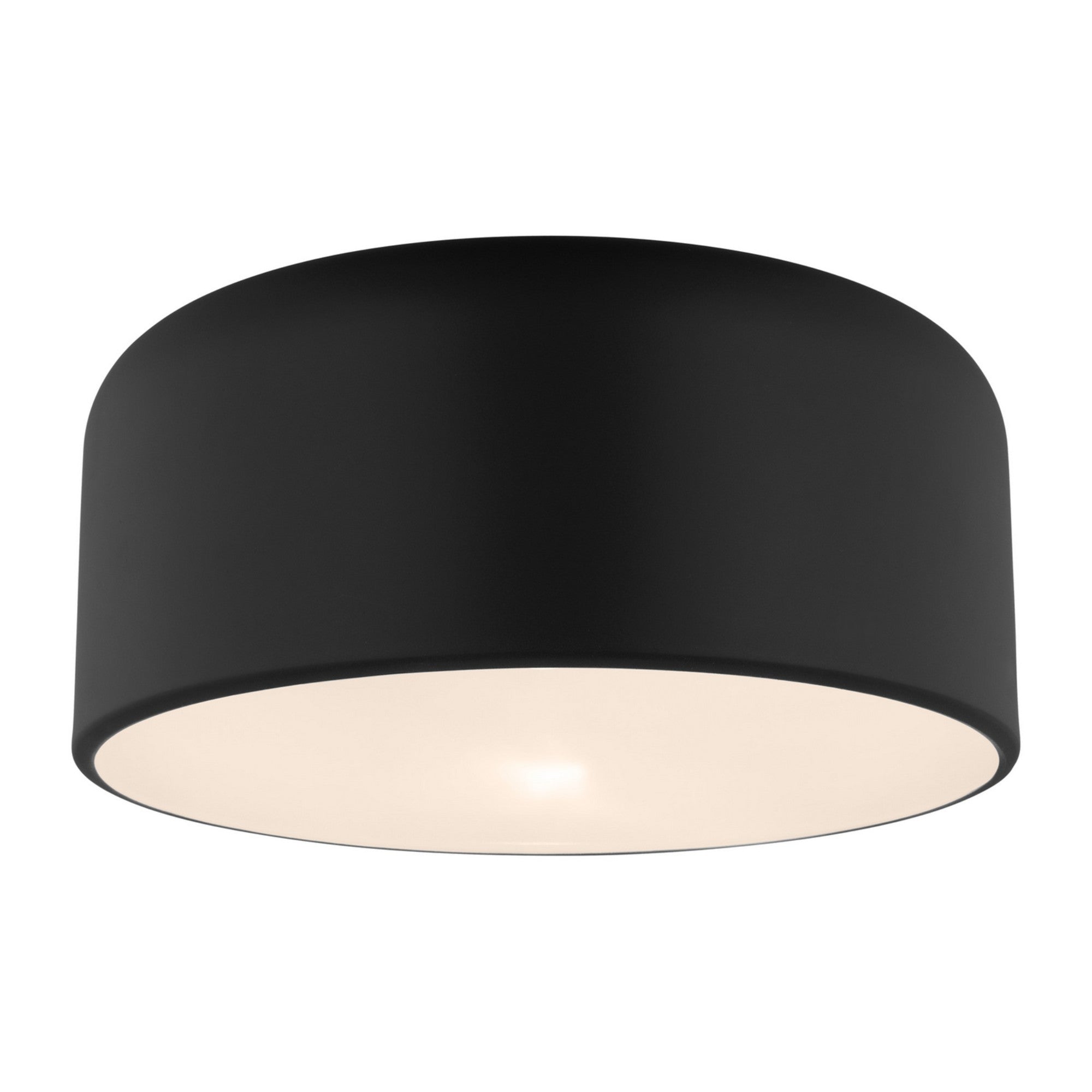 Malone 14" LED Medium Flush Mount, Midnight Black Finish - Bees Lighting