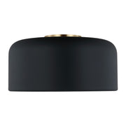 Malone 14" LED Medium Flush Mount, Midnight Black Finish - Bees Lighting