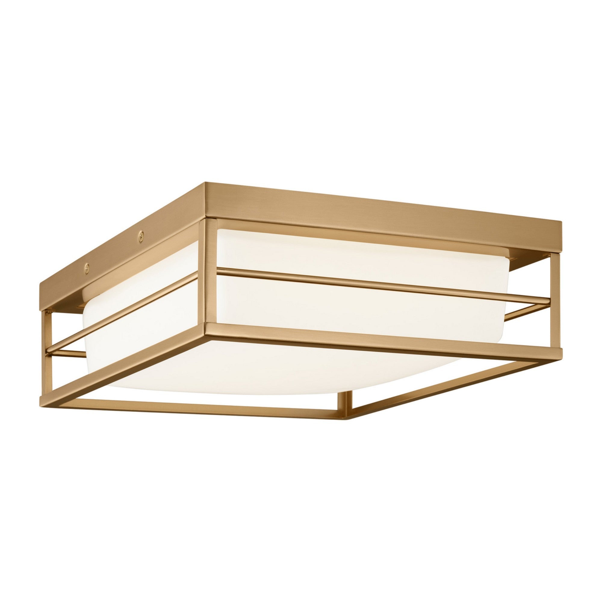 Dearborn 12" Medium LED Flush Mount, Satin Brass Finish - Bees Lighting