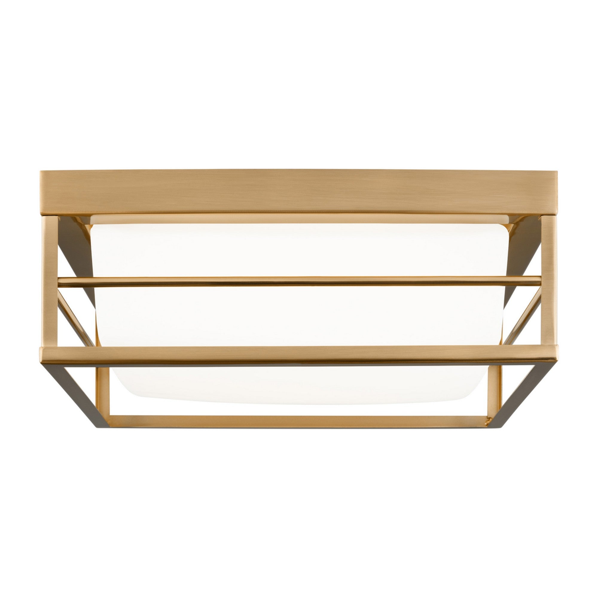 Dearborn 12" Medium LED Flush Mount, Satin Brass Finish - Bees Lighting