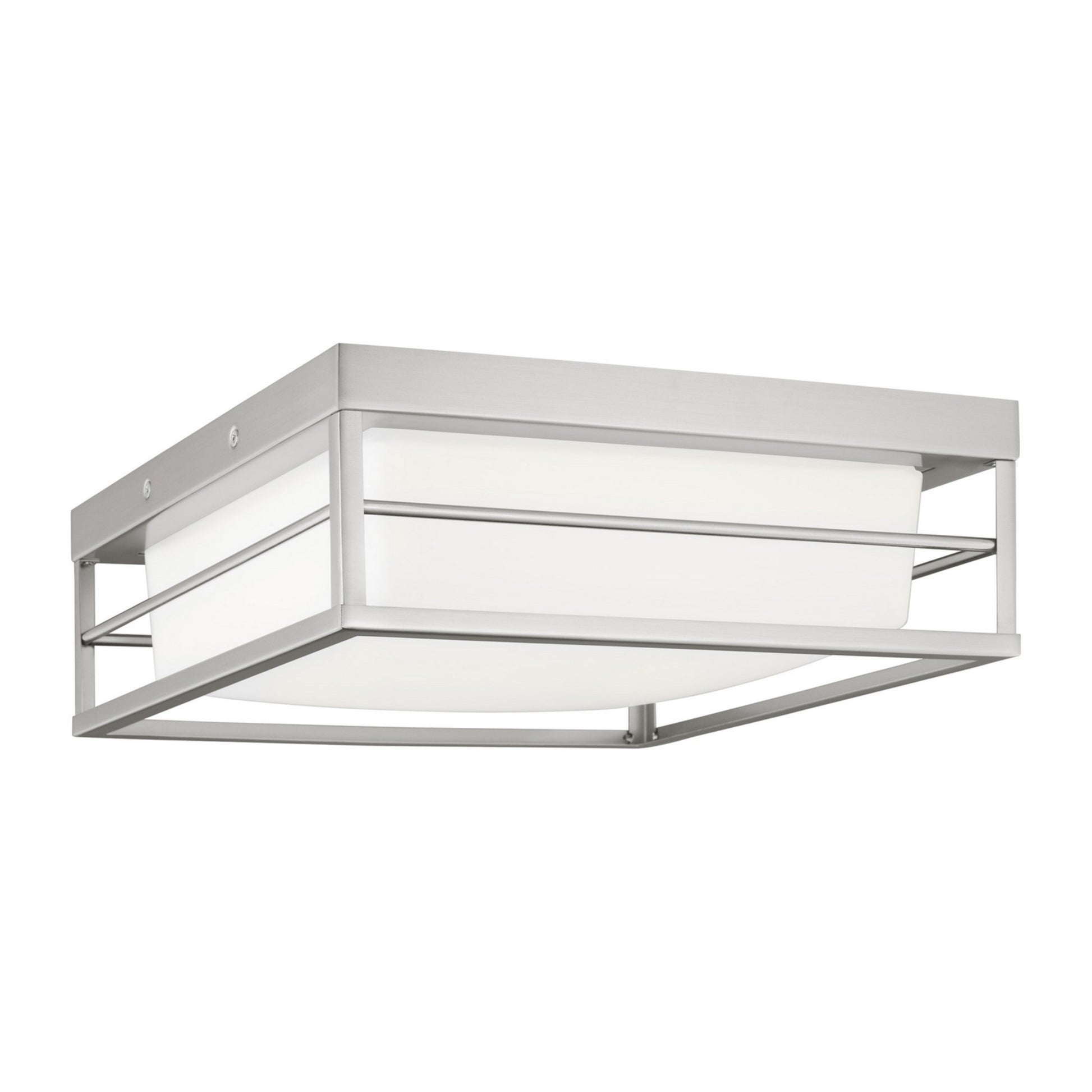 Dearborn 12" Medium LED Flush Mount, Brushed Nickel Finish - Bees Lighting