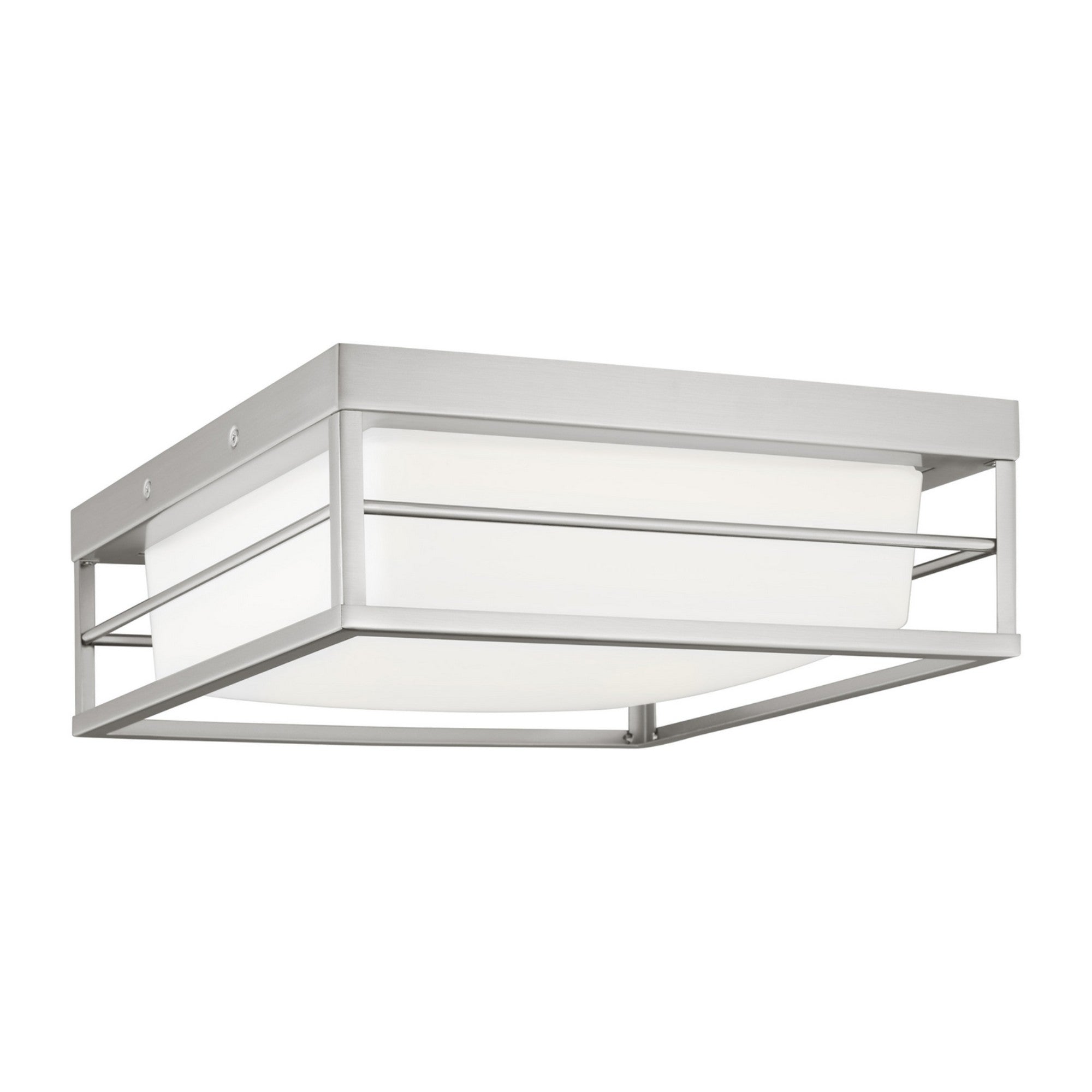 Dearborn 12" Medium LED Flush Mount, Brushed Nickel Finish - Bees Lighting