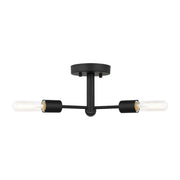 Axis 24" 3-Light Semi Flush Mount, Midnight Black Finish - Bees Lighting
