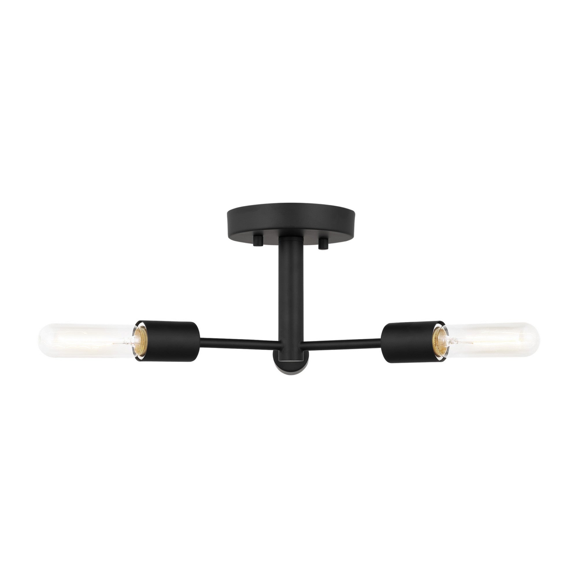 Axis 24" 3-Light Semi Flush Mount, Midnight Black Finish - Bees Lighting