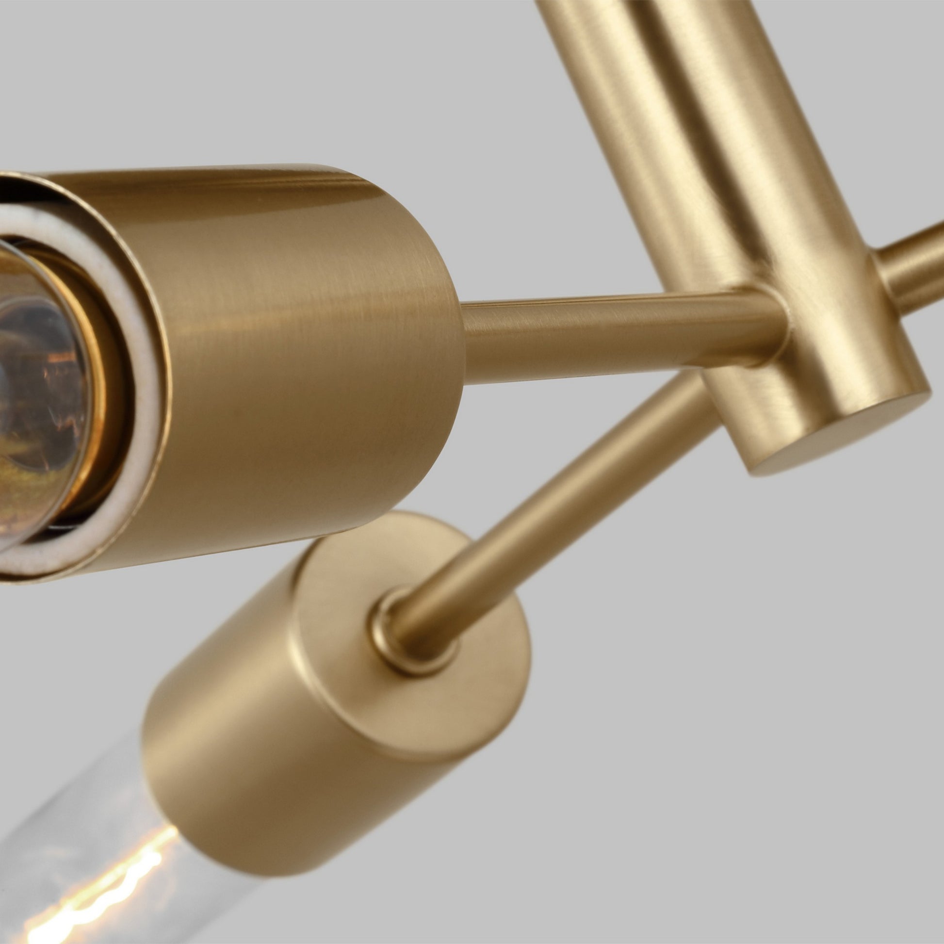 Axis 24" 3-Light Semi Flush Mount, Satin Brass Finish - Bees Lighting
