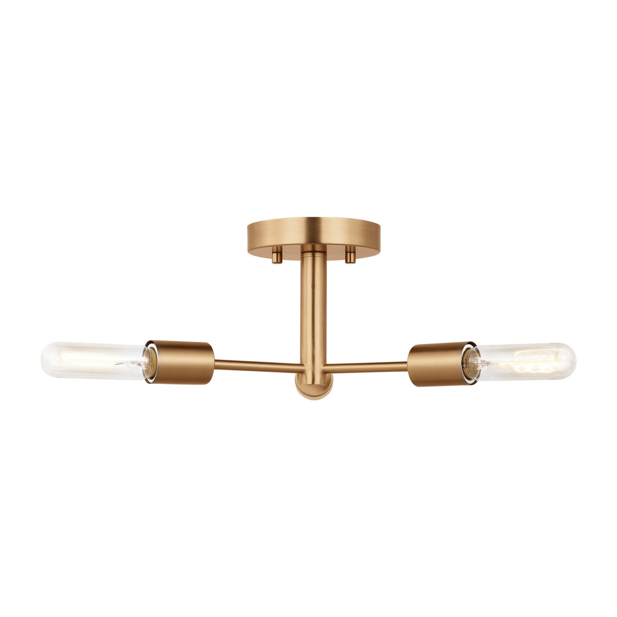 Axis 24" 3-Light Semi Flush Mount, Satin Brass Finish - Bees Lighting