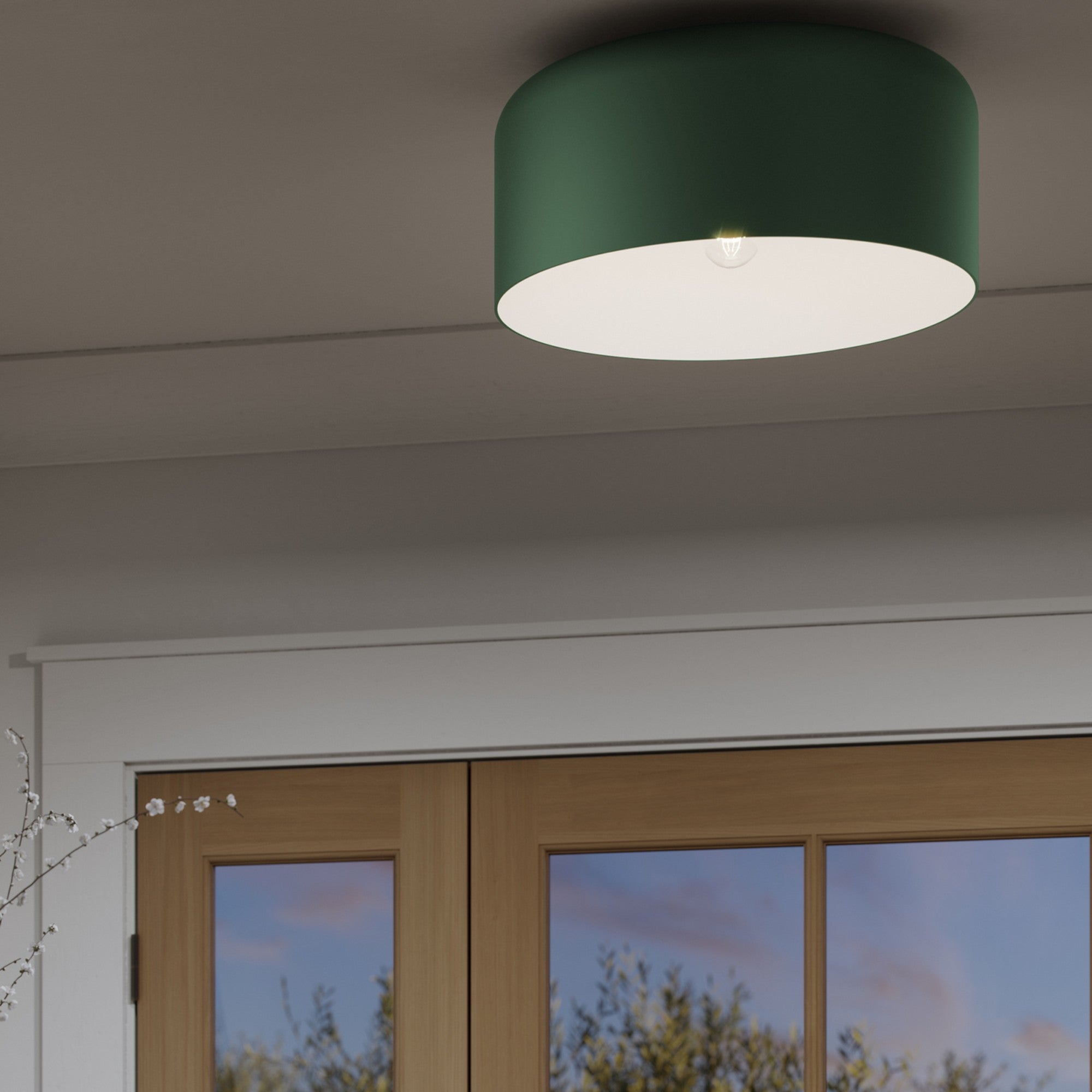 Malone 16" Large Flush Mount, Olive Finish - Bees Lighting