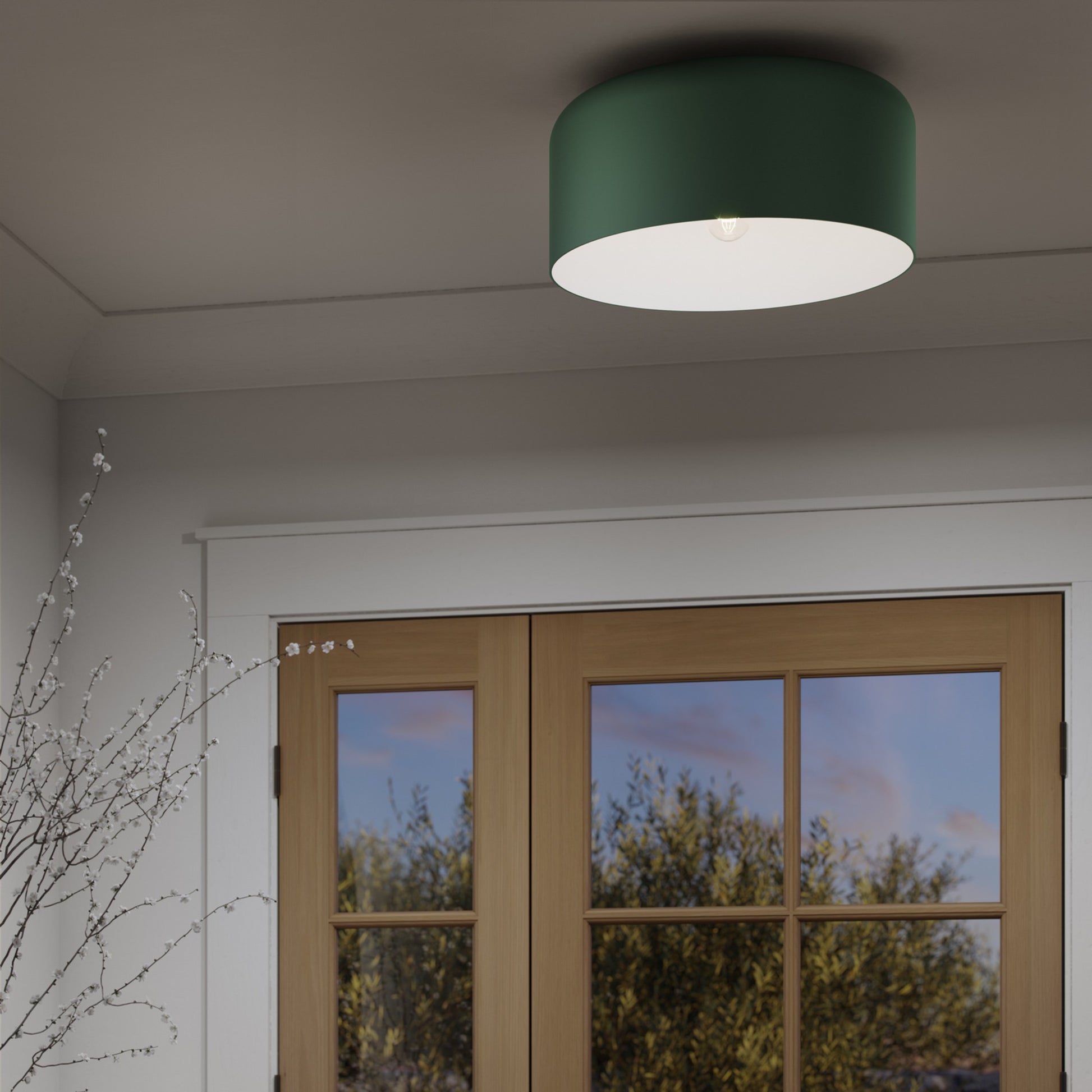Malone 16" Large Flush Mount, Olive Finish - Bees Lighting