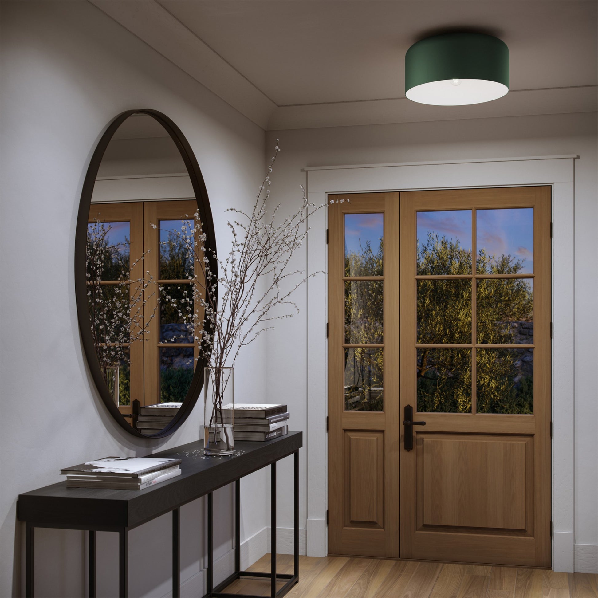 Malone 16" Large Flush Mount, Olive Finish - Bees Lighting