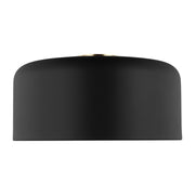 Malone 16" LED Large Flush Mount, Midnight Black Finish - Bees Lighting