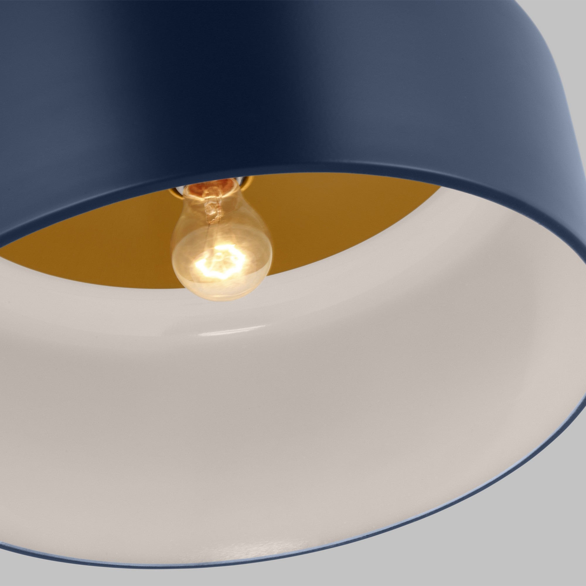 Malone 16" LED Large Flush Mount, Navy Finish - Bees Lighting