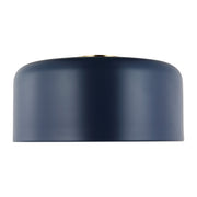 Malone 16" LED Large Flush Mount, Navy Finish - Bees Lighting