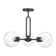 Codyn 22" 3-Light Semi-Flush Convertible Pendant, Midnight Black Finish - Bees Lighting