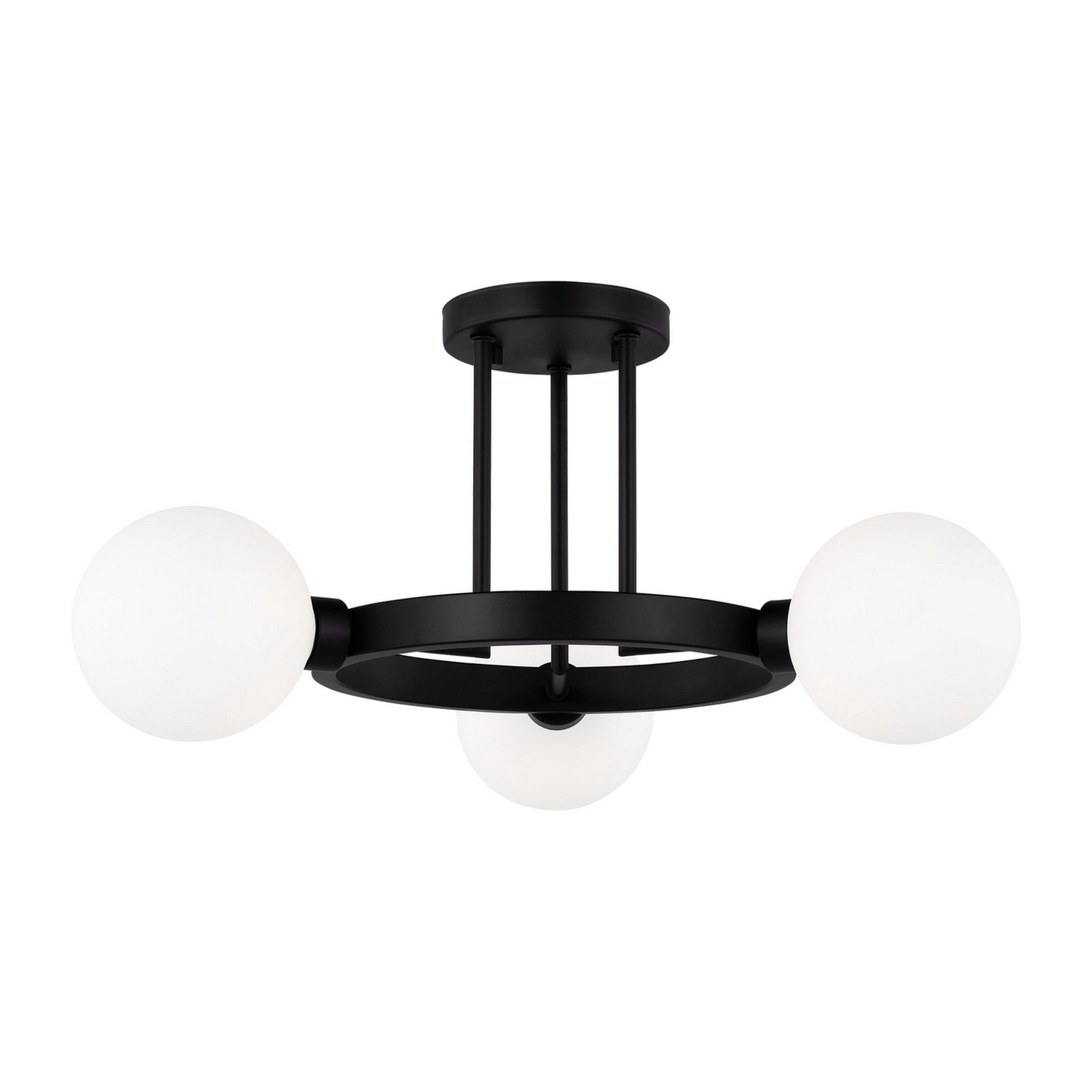 Clybourn 21" 3-Light Semi Flush Mount, Midnight Black Finish - Bees Lighting