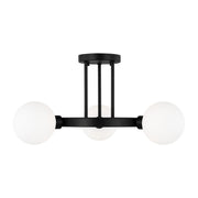 Clybourn 21" 3-Light Semi Flush Mount, Midnight Black Finish - Bees Lighting