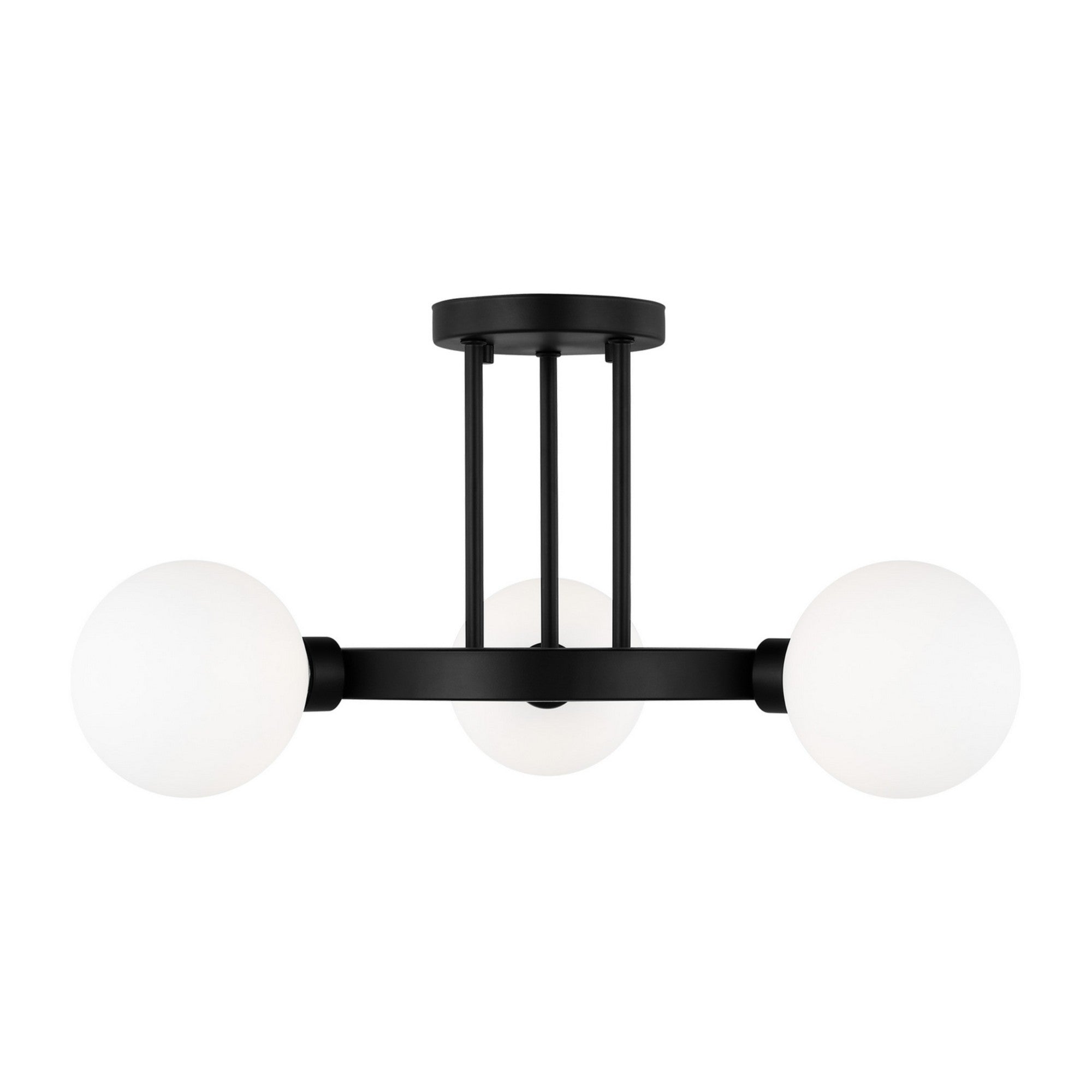 Clybourn 21" 3-Light Semi Flush Mount, Midnight Black Finish - Bees Lighting