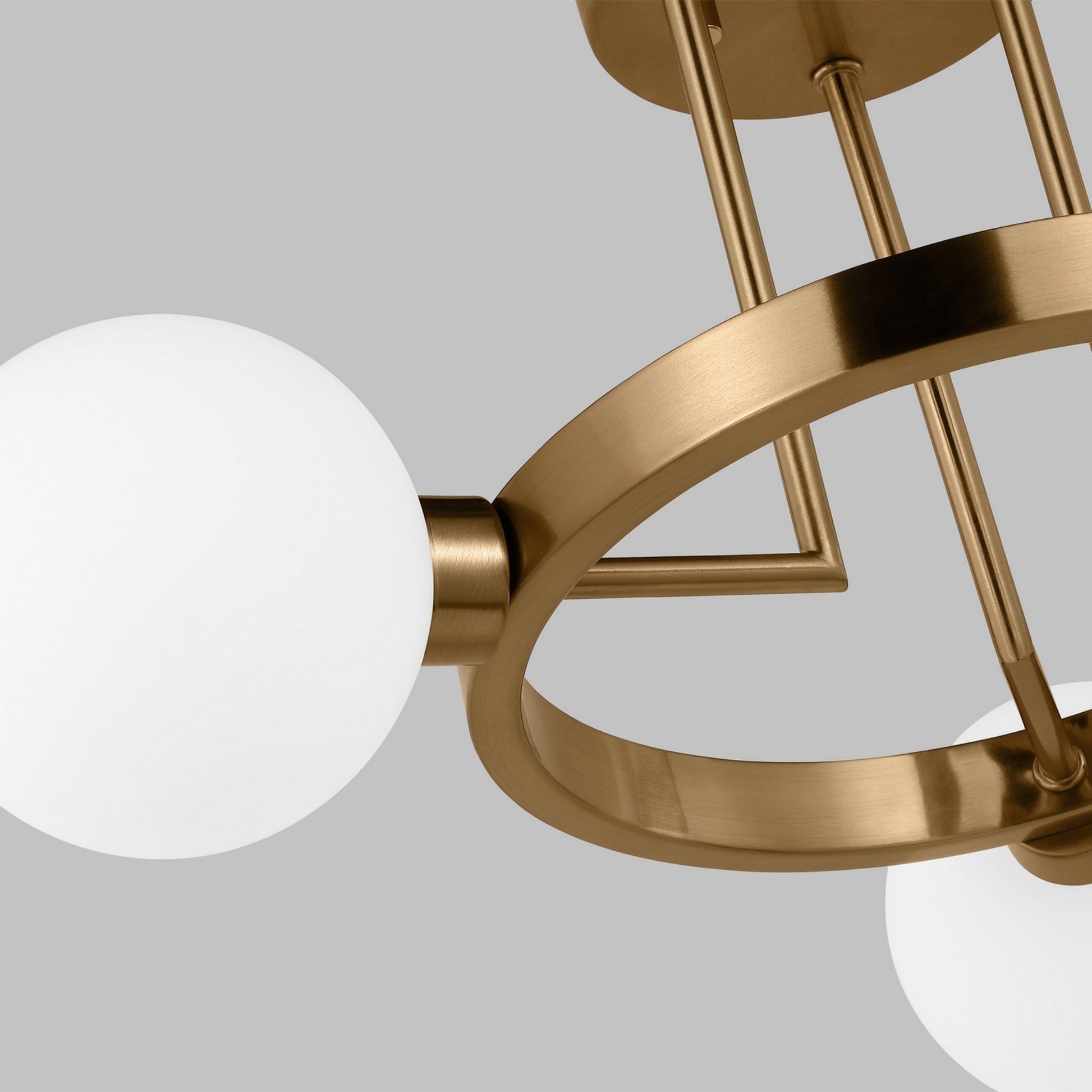 Clybourn 21" 3-Light Semi Flush Mount, Satin Brass Finish - Bees Lighting