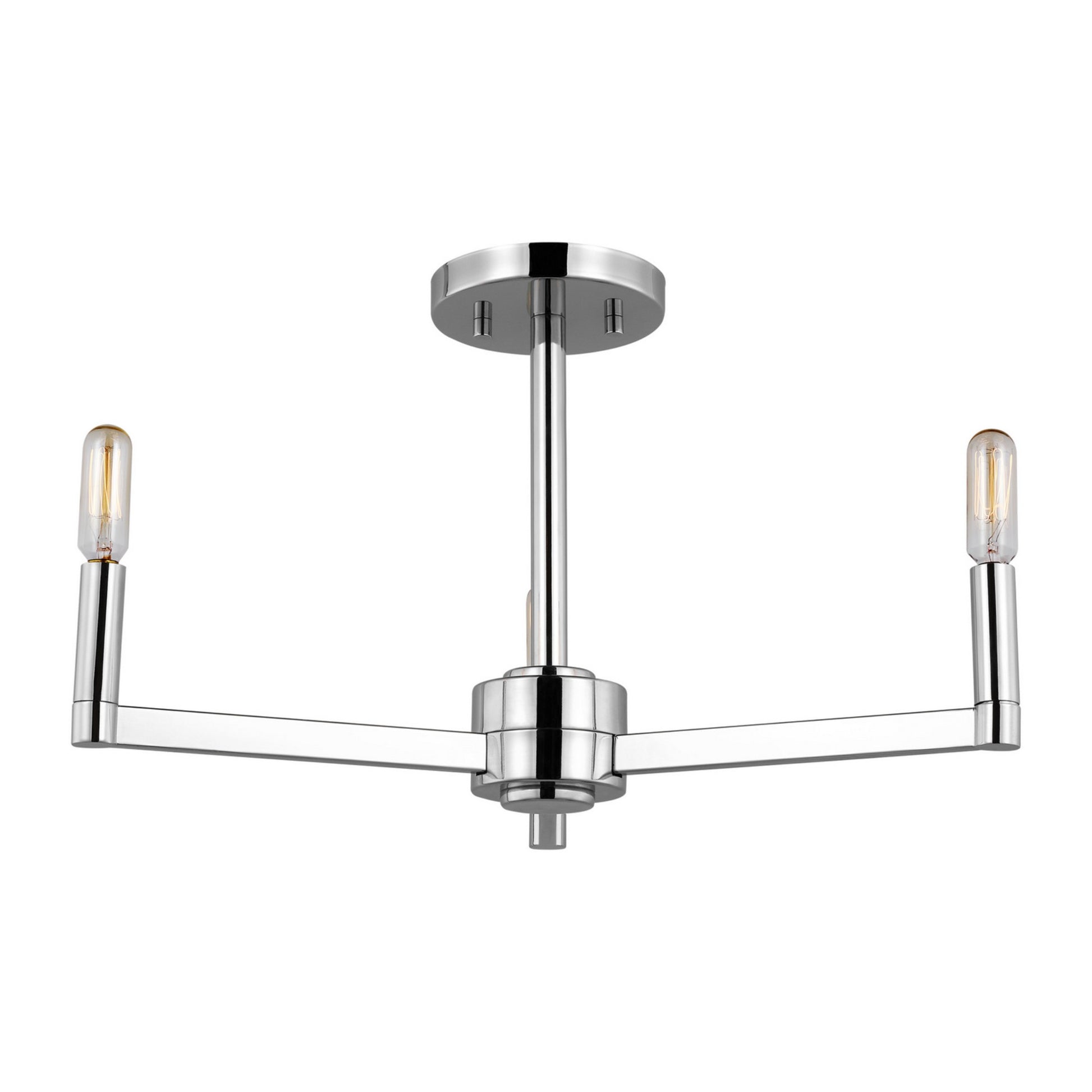 Fullton 20" 3-Light Semi Flush Mount, Chrome Finish - Bees Lighting