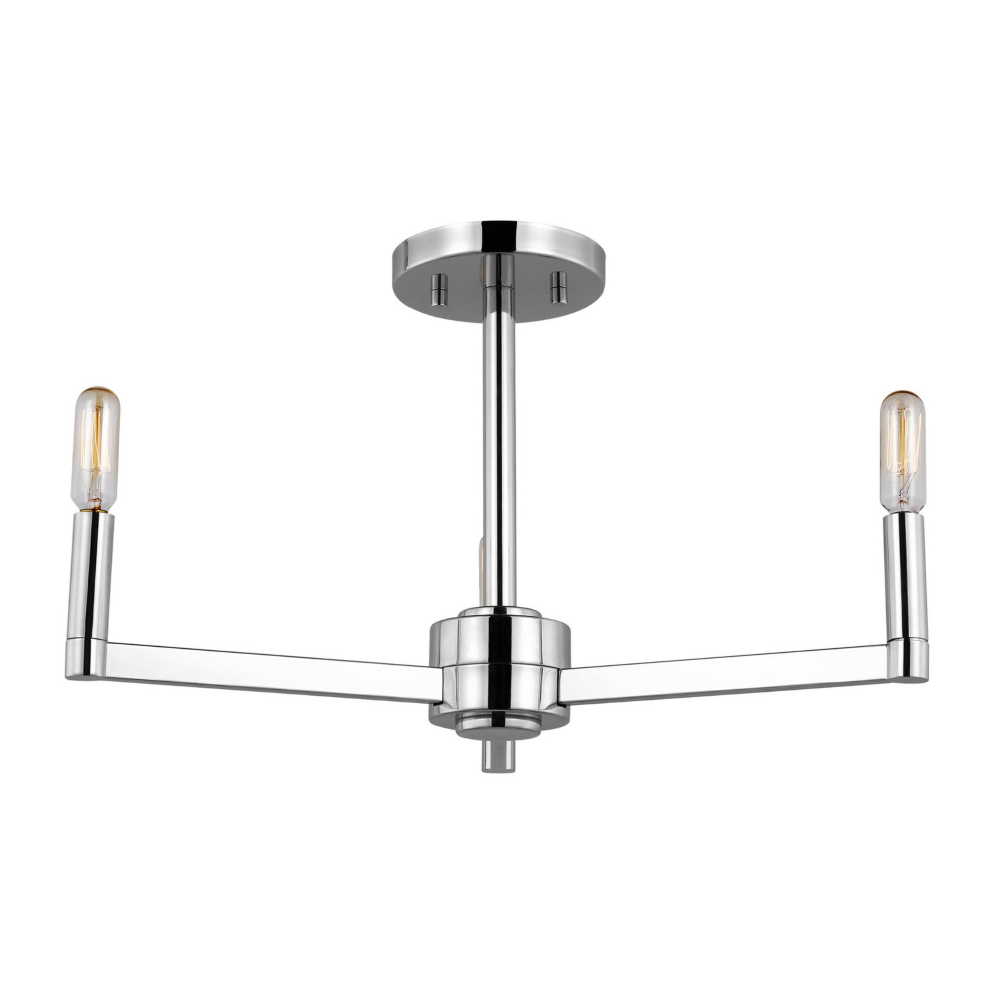 Fullton 20" 3-Light Semi Flush Mount, Chrome Finish - Bees Lighting
