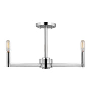 Fullton 20" 3-Light Semi Flush Mount, Chrome Finish - Bees Lighting