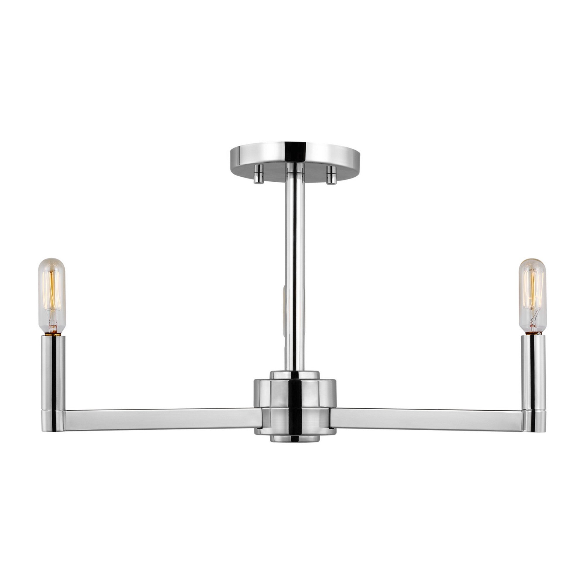 Fullton 20" 3-Light Semi Flush Mount, Chrome Finish - Bees Lighting