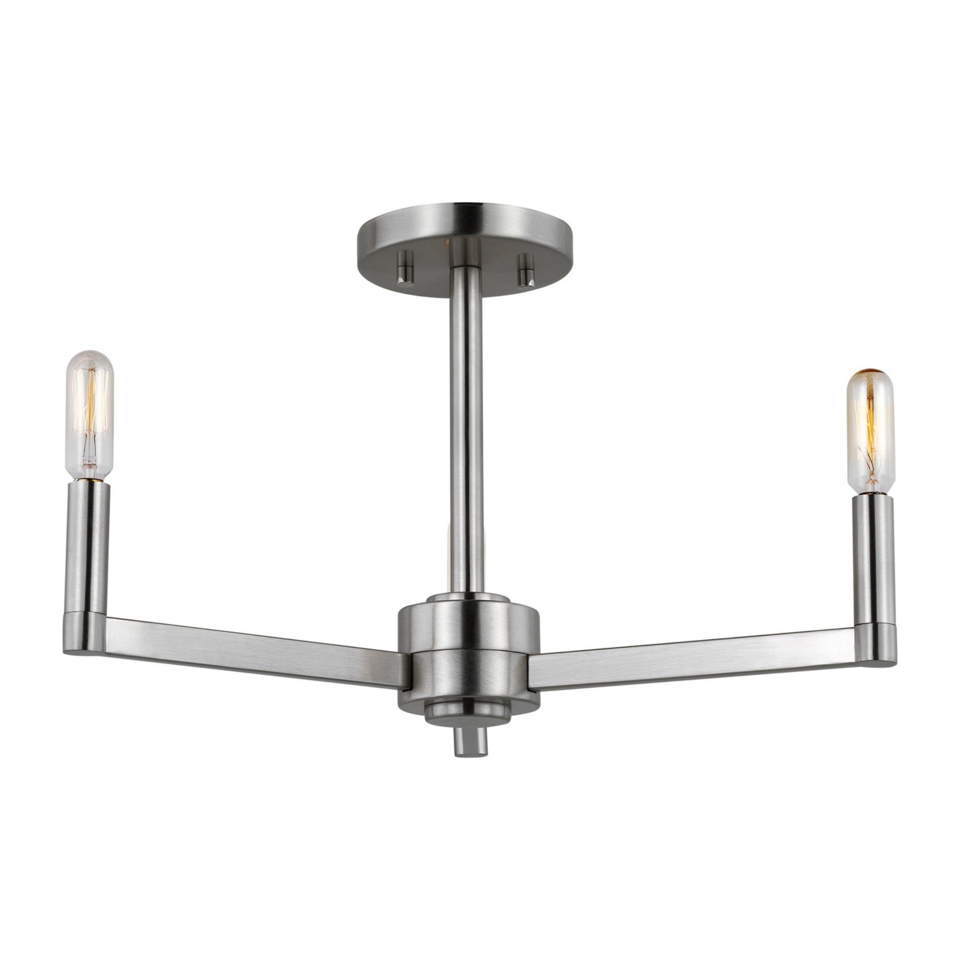 Fullton 20" 3-Light Semi Flush Mount, Brushed Nickel Finish - Bees Lighting
