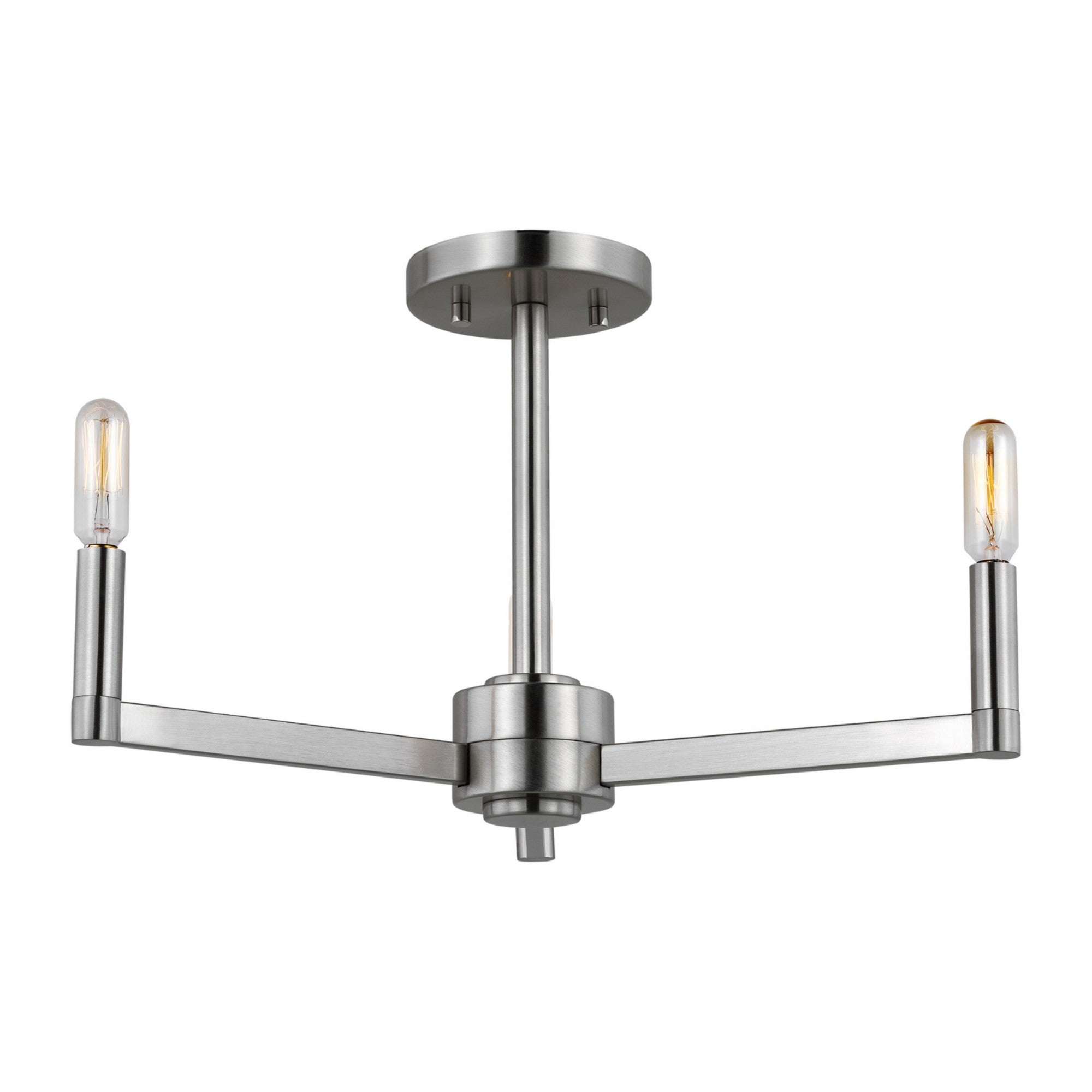 Fullton 20" 3-Light Semi Flush Mount, Brushed Nickel Finish - Bees Lighting
