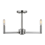 Fullton 20" 3-Light Semi Flush Mount, Brushed Nickel Finish - Bees Lighting
