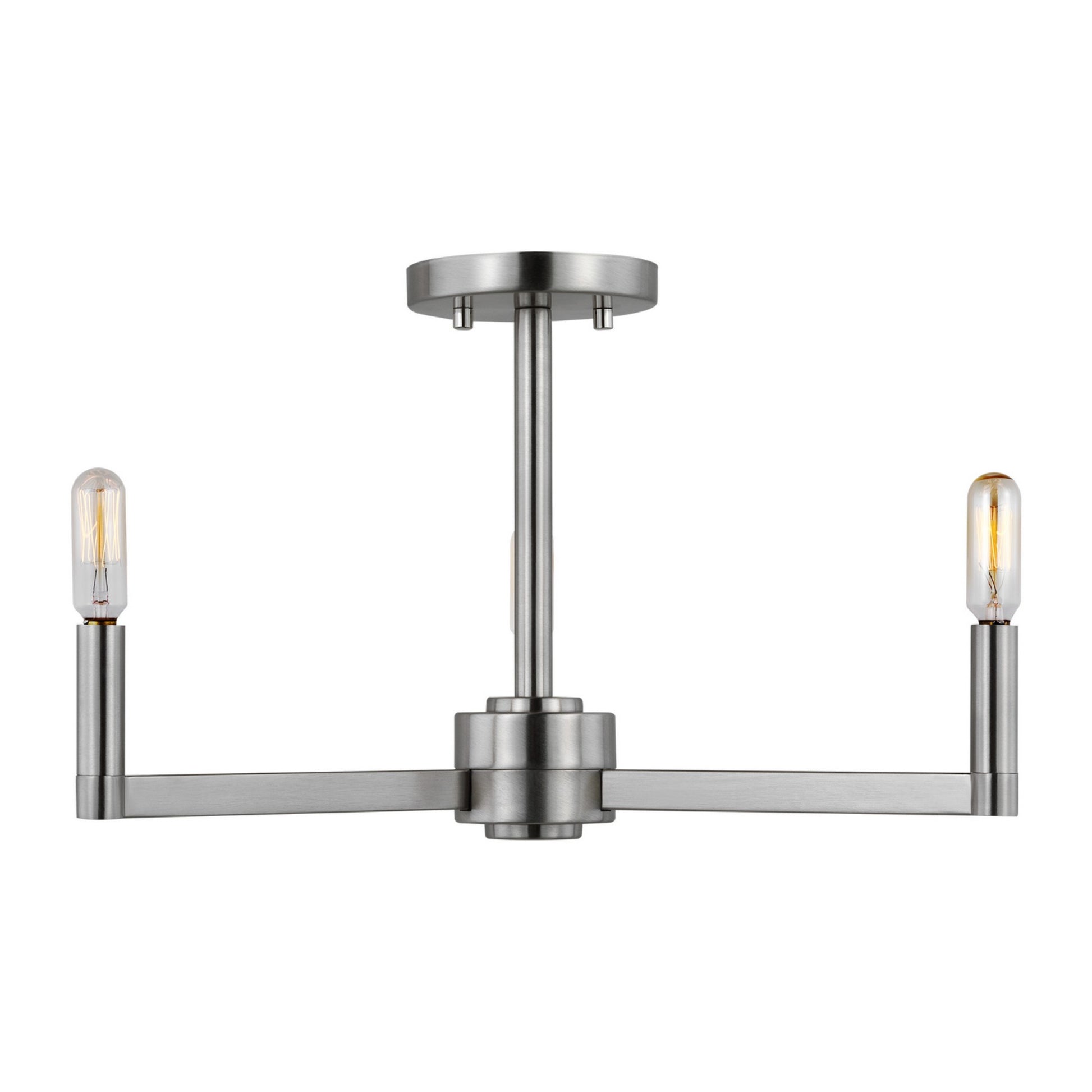 Fullton 20" 3-Light Semi Flush Mount, Brushed Nickel Finish - Bees Lighting