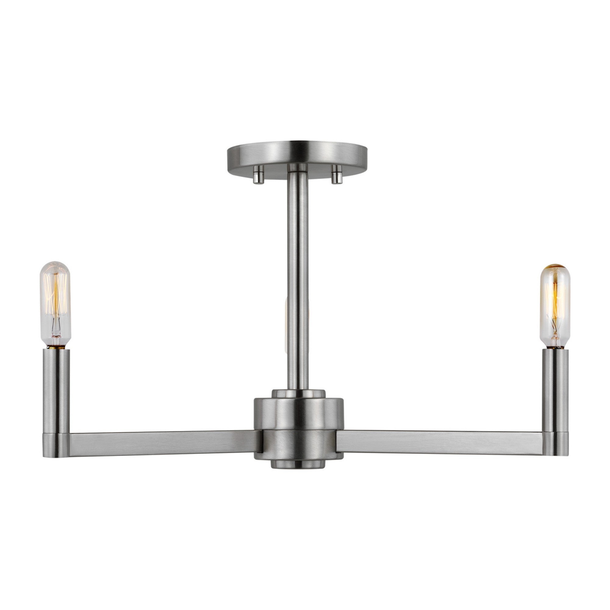 Fullton 20" 3-Light Semi Flush Mount, Brushed Nickel Finish - Bees Lighting