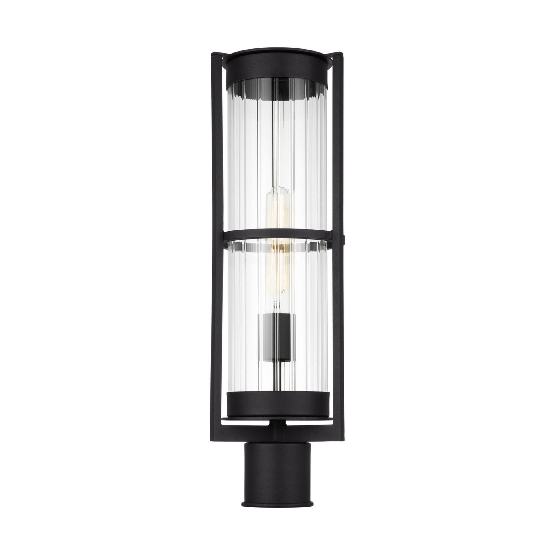 Alcona 21" Outdoor Post Lantern, Black Finish - Bees Lighting