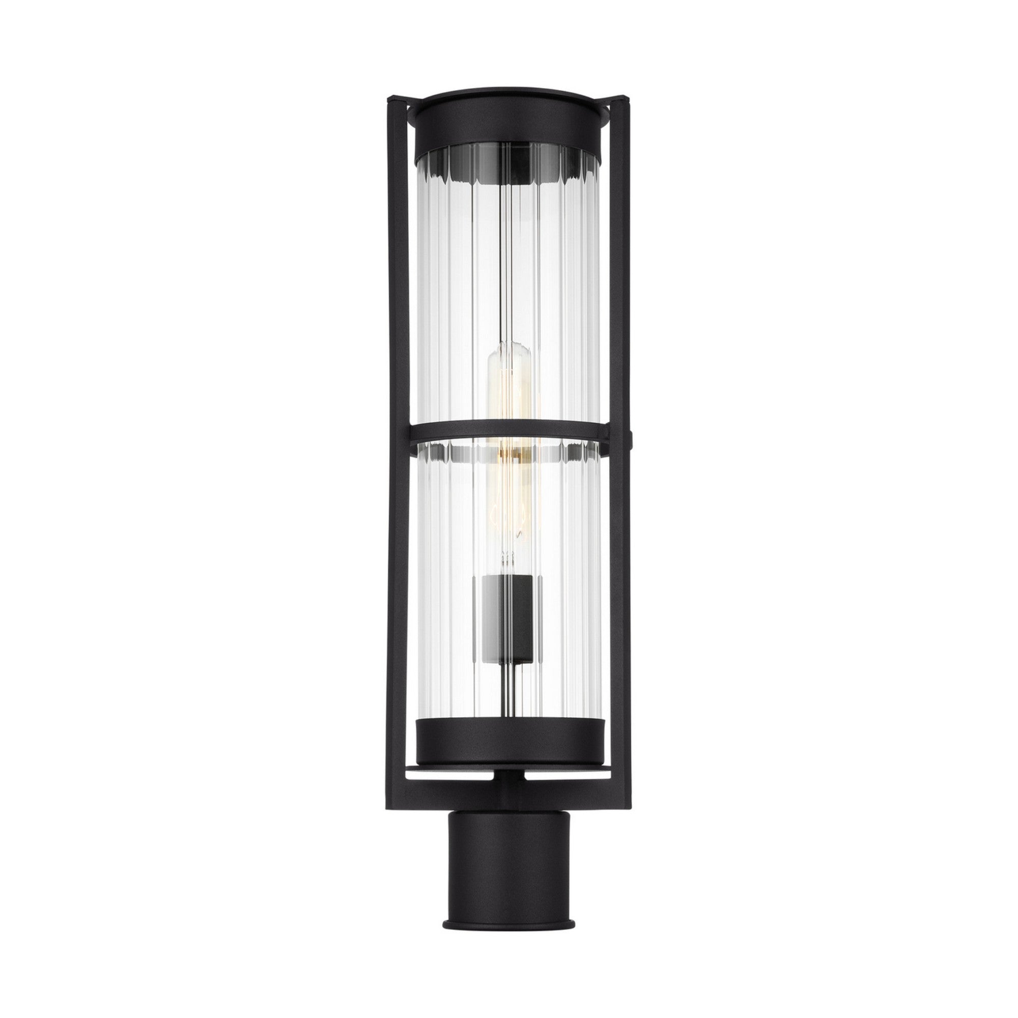 Alcona 21" Outdoor Post Lantern, Black Finish - Bees Lighting