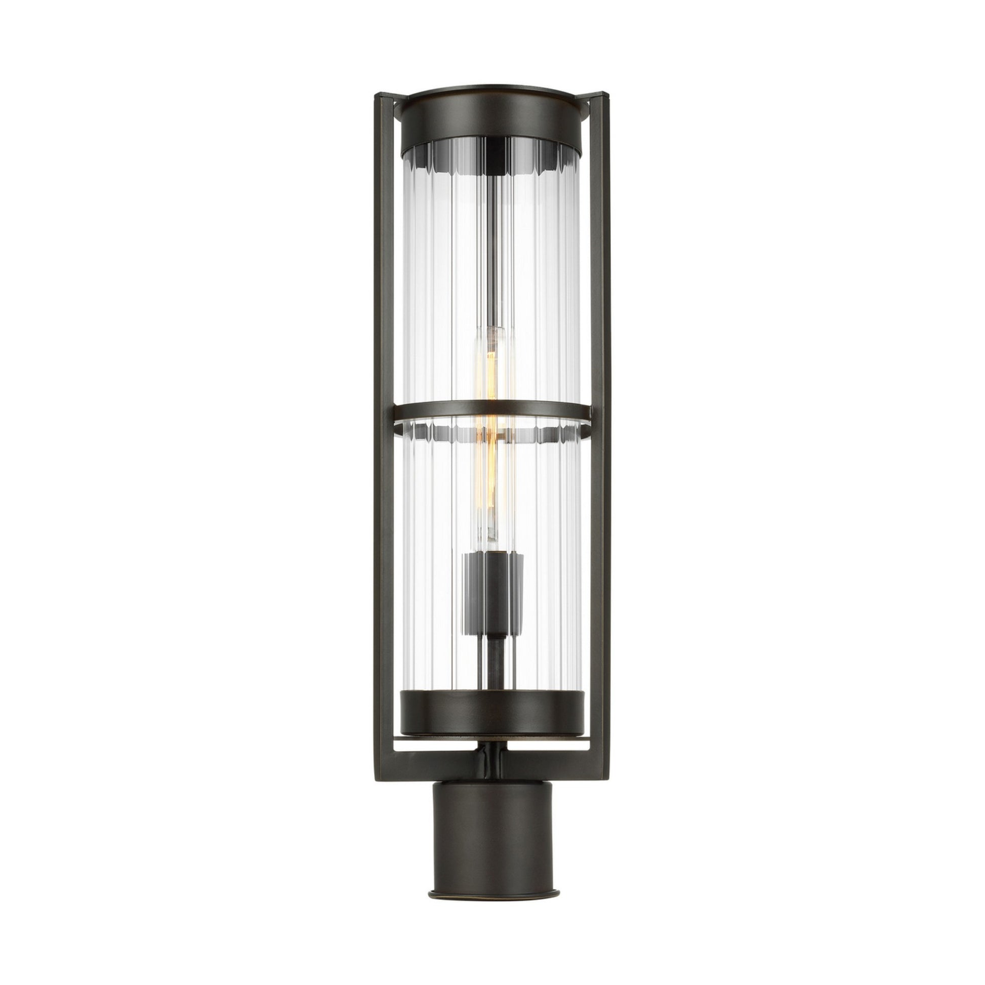 Alcona 21" Outdoor Post Lantern, Antique Bronze Finish - Bees Lighting